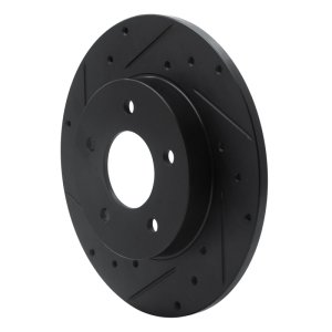 Buick LeSabre Brake Rotor (1) - Rear Left - R1 Concepts - Drilled & Slotted - Black - `92-`05